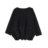 Loose Fit Contrast Color Big Size Sweatshirt New Round Neck Long Sleeve Women Big Size Fashion Spring Autumn 2023