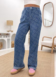 2025 New Love Hook Jeans Women's Casual Wash Straight