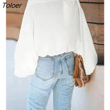 Woman Blouses 2023 Abstract Figure Print Lantern Sleeve Top Elegant Long Sleeve Shirt Oversized Loose Daily