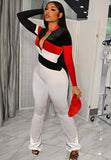 Casual Color Block Zipper Long Sleeve Sports