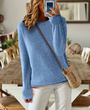 Sheintemu Autumn And Winter Long Sleeve Simple Solid Color Sweater