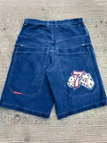 Denim Shorts Hip-Hop Pocket Baggy Denim Shorts Male Gothic Original-Outfit