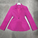 Korean Fashion Solid Blazer For Women Notched Collar Long Sleeve Minimalist Spring Blazers Female Clothes Style
