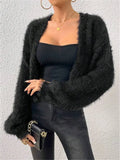 And Winter New Loose Plush Short Knitted Cardigan