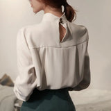 Sleeve Chiffon Blouse Shirt Blouse Women Blusas Mujer De Moda 2021 Blouses Femme Stand Collar Blouse Tops Women Blusas