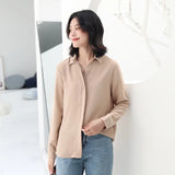 Simplicity Chiffon Shirt and Tops 2021 New Women Solid Colors Casual Long Sleeve Blouse Lady Office OL Shirts