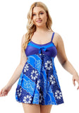 Strap Floral Print Plus Size One Piece