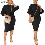 T-shirt Dress Long Lantern Sleeve Casual 2023 Autumn Winter Party Club Wear Dresses High Street Fashion Vestidos