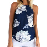 Floral Ruffle Chiffon Blouse Women 2020 Summer Fashion Vest Blusas Casual Loose Sleeveless Ladies Tops