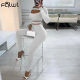 Fall Streetwear Black Bodycon Jumpsuit Women Long Sleeve Hollow Out One Piece Outfits For Rompers Women Jumpsuits
