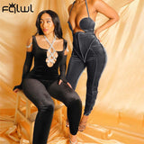 Summer Sexy Women Jumpsuits Backless Rompers Womens Jumpsuits Sleeveless Halter One Piece Outfits Bodycon Jumpsuits