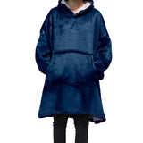 Oversized Long Hoodies Winter Fleece Warm TV Blanket with Sleeves Pocket Sweatshirts Thick Sherpa Giant Hoody