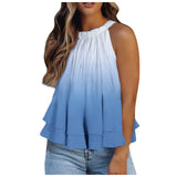 Print Round Neck Halter Sexy Sleeveless