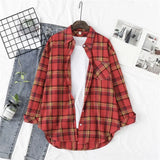 Blouses Shirts Womens Tops And Blouses 2020 Womenswear Long Sleeve Clothing Button Up Down Shirt Plaid Korean Female