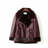 2024 Autumn And Winter 2024 New Women's Street Fashion 6 Color Motorcycle Fur Integrated Coat W015 086-Outfit