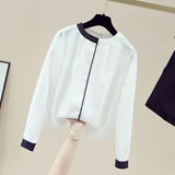 Sleeve Office White Blouse Shirt Blouse Women Blusas Mujer De Moda 2021 O-Neck Chiffon Blouse Tops Women Clothes Blusa