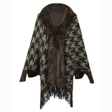 Women Coats & Jackets for Winter Plaid Tassel Thick Warm Knitted Sweater Oversized Capes & Ponchos Autumn Outwear