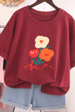 100% Cotton L-5XL T Shirt Plus Size Tshirt Short Sleeve Women Top Summer Cartoon Print Couple O Neck Oversized T