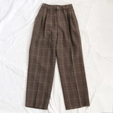 Spring Women Pants Plaid High Waist Dropping Feeling High Waist Wide Leg Long Suit