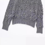 New Artificial Pearl Textured Pullover 9598279-Outfit