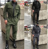 New Casual Fashion Men's Solid Color Shirt Long Sleeve + Loose Trousers Collar Clothes Casual