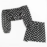TWOTWINSTYLE Polka Dots Two Piece Set Womens Slash Neck Short Sleeve Tops High Waist Slim Mini Skirts Colorblock Sets Female