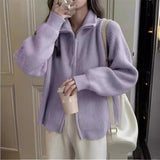 Collar Pit Strip Double-Head Zipper Knitted Cardigan Tide Autumn And Winter New Style Soft Waxy Cover Meat Shows Thin Hair-Outfit
