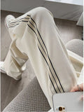 Streetwear Women 's Joggers Sweatpants Women Pockets Side Stripe Baggy Tech Wide Leg Pants Harajuku Loose Sports