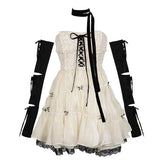 Sexy Corset Dress Women Evening Party Elegant Y2k Mini Dress Female Beach Style Long Sleeve Korean Clothing 2023 Summer 425-0-Outfit