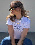 White Streetwear O-Neck Short Sleeves Printed Short Crop