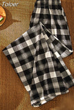 Waist Women Plaid Pants Summer Fashion Loose Wide Leg Pants Y2K Casual Female All Match Straight Trousers Korean