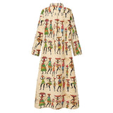 Elegant Printed Shirt Dress Women's Autumn Sundress ZANZEA Casual Long Sleeve Maxi Vestido Female Lapel Button
