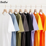 2021 Summer Brand Short Sleeve T Shirt Men 100% Cotton O-Neck Tee Tops High Quality Fashion Solid Color T-Shirt