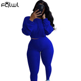Streetwear Autumn Winter 2 Two Piece Set Women Tracksuit Bodycon Long Sleeve Crop Top Pants Women Matching Set Sexy