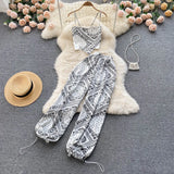 Cashew flowers Print Women Set Summer 2022 Elastic Waist Fashion Party Club Ladies Sexy High Street Two Piece
