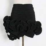 Casual White Skirt For Women High Waist Patchwork Asymmetrical Ruched Mini Skirts Females Summer Fashion 2022