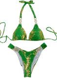 Toloer New Snake Perms Gold Bikini Crystal Diamond Metal Accessories Split Girls Holiday