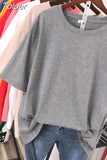 100% Cotton M-4XL T Shirt Solid Color Tshirt Basic Short Sleeve Women's Top Summer Couple O Neck Oversized T