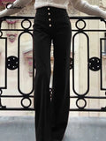 Celmia Elegant Wide Leg Pants 2022 Fashion Women High Waist Buttons Long Trousers Casual Streetwear Solid Party Pantalon