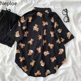 Shirts Women 2023 Blouses Summer Print Casual Tops Korean Fashion Blusas Harajuku Oversized White Black Blouse Y2k
