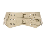 Cowboy Style Retro Metal Buckle Small Pocket Leather Waist Bag 2024 Summer New Style Cornskin Belt Tide-Outfit