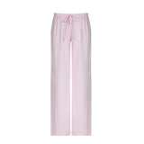 Hit Color Striped Knitted Casual Pants Commute Daily Lazy Feeling Loose Straight Tube Wide-Legged Trousers Girls Summer-Outfit