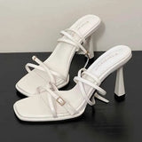 With Sandals Women 2025 New Summer Thin-Heeled White Dress Is Not Tired Of Popular High