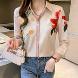 flower ladies shirts Women's Blouses 2022 Spring Autumn Long Sleeve Shirts Tops Blusas