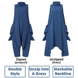 Celmia 2022 Women Long Jumpsuits Fashion Stacking High Collar Sleeveless Sexy Rompers Casual Dropped Crotch Zipper Harem