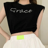 Women Letter Clothes Harajuku Crop Tank Tops Summer 2024 Sleeveless Loose T-shirts y2k Aesthetic Clothing Tube Tops Streetwear-Outfit