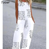 Summer Jumpsuits Fashion Anchor Print Suspender Jumpsuit Casual Sexy Sleeveless Romper Elegant