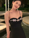 Backless Strap Dress Women Sexy Party Elegant Retro Midi Dresses Slim Designer Chic Holiday Casual Hepburn Dress 2022