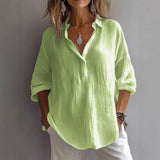 And Summer 2025 New Solid Color Casual Loose Button V-Neck Shirt Shirt