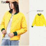 Women Down Jacket Winter Thick Baseball Collar Drawstring Hem 90% White Duck Down Warm Chic Casual Short